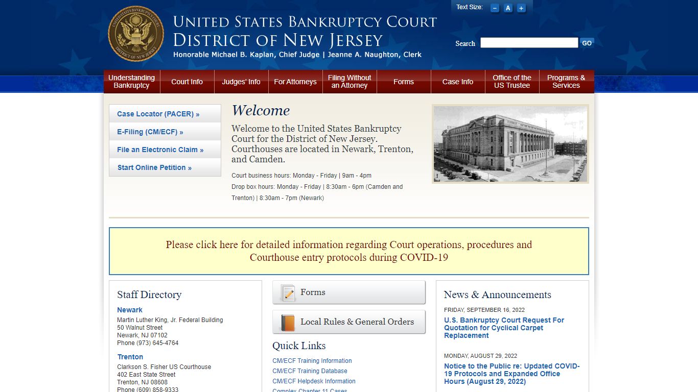 Home | United States Bankruptcy Court - District of New Jersey