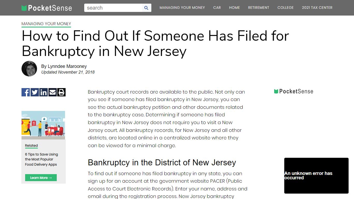 How to Find Out If Someone Has Filed for Bankruptcy in New Jersey